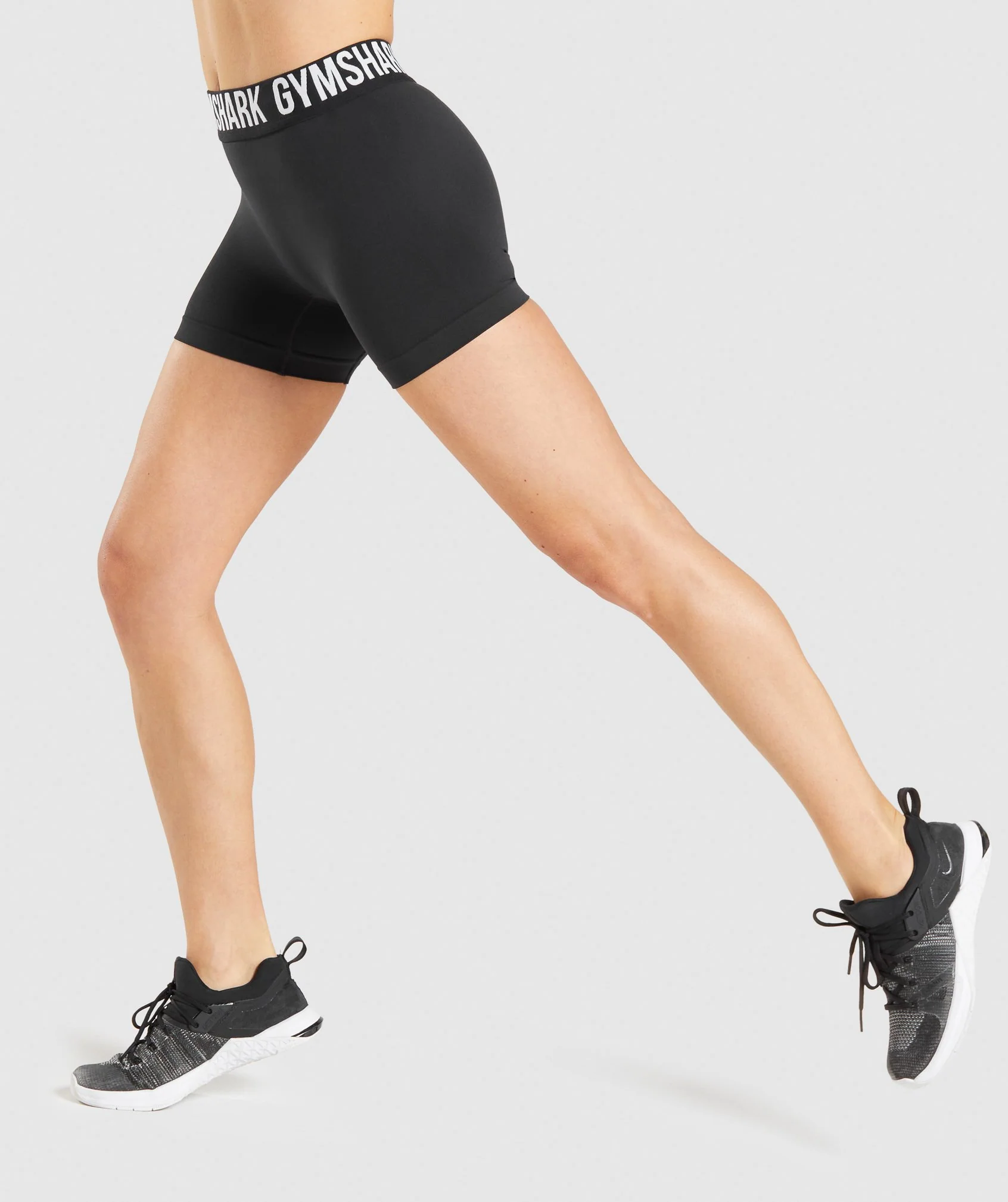 Gymshark Fit Seamless Shorts - Black/White - Image 3
